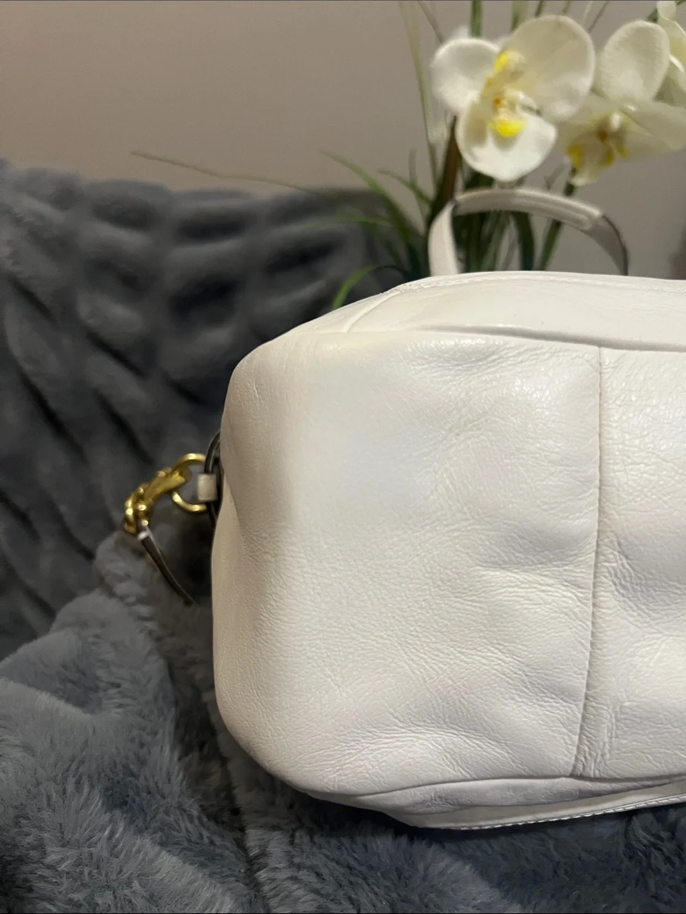 Coach Vintage Cream Campbell Flap Leather Satchel Retail $398 GUC